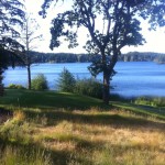 The view from the clubhouse at Prospect Lake Golf Course.