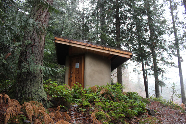 The composting toilet at Eagles Lake in the Highlands near Victoria, BC. The composting toilet at Eagles Lake in the Highlands near Victoria, BC.
